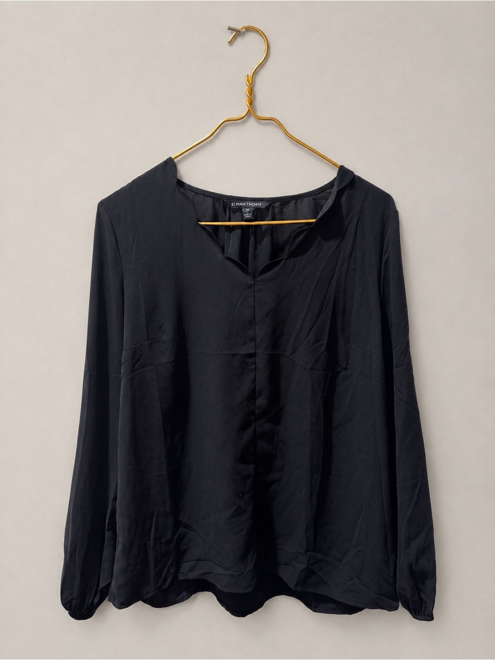 41 Hawthorn Black Long Sleeve Blouse Size Medium